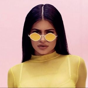 Kylie Jenner Quay Gold Sunglasses with Case